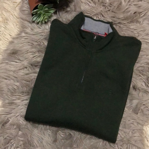 EUC Mens Izod 1/4 Zip Sweatshirt-Sz L-Forest Green-Cotton Blend - Picture 2 of 14